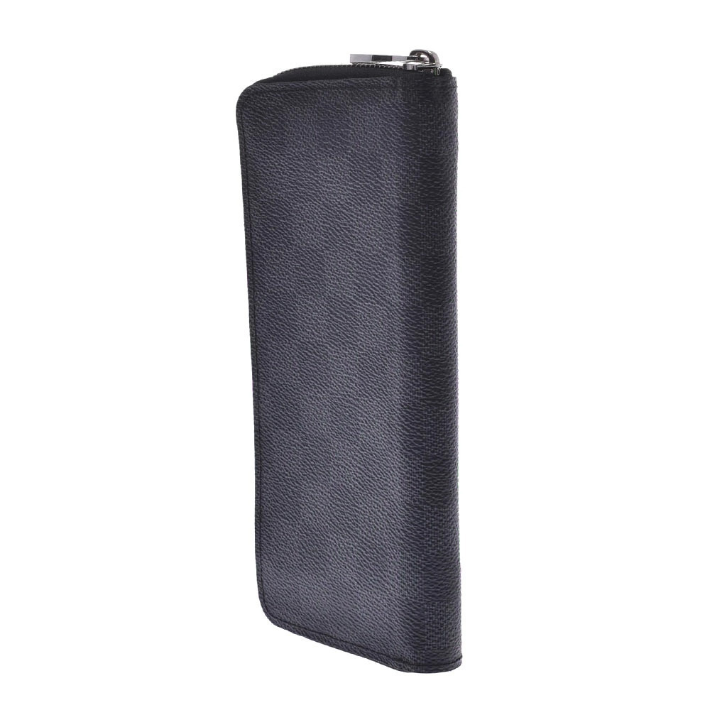 Louis Vuitton Graphite Wallet Black Zippy Gray Damier Canvas Black Vertical